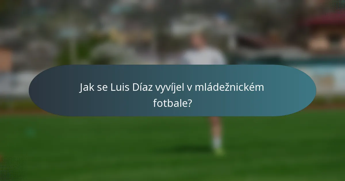 Jak se Luis Díaz vyvíjel v mládežnickém fotbale?