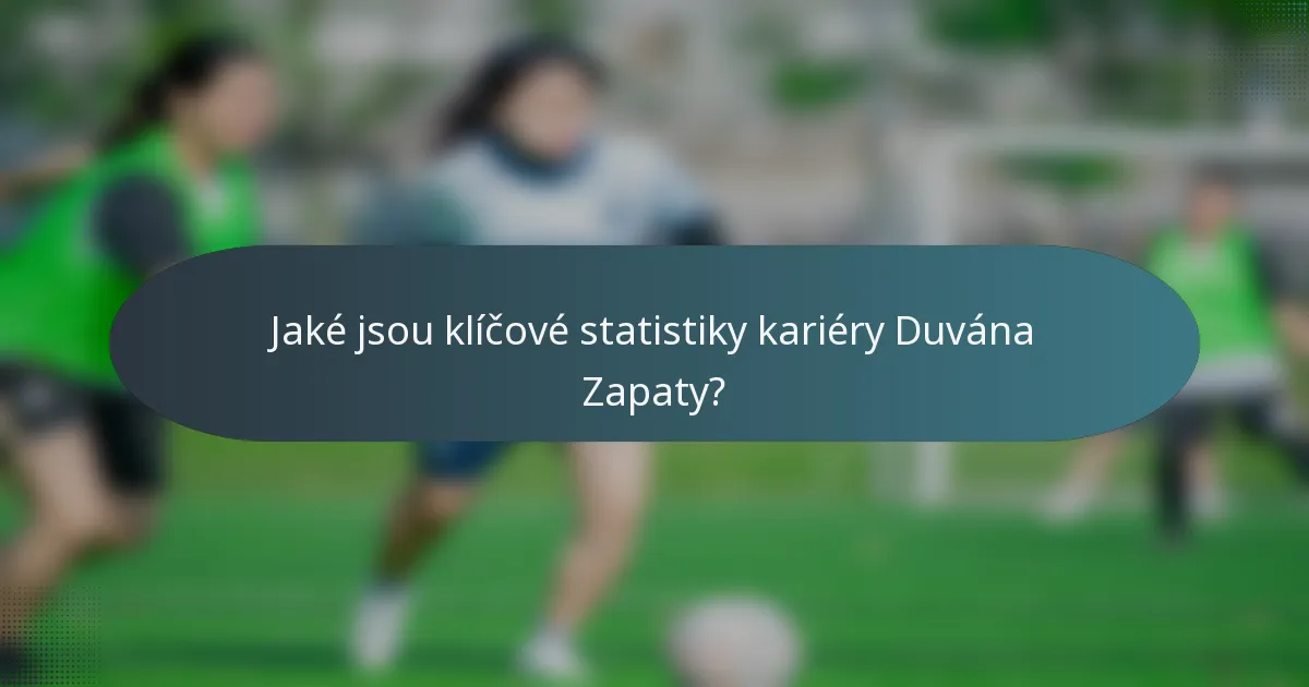 Jaké jsou klíčové statistiky kariéry Duvána Zapaty?