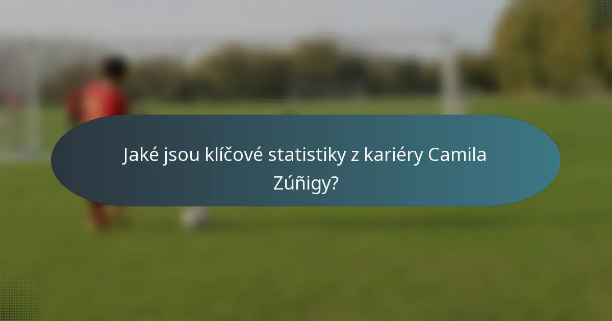 Jaké jsou klíčové statistiky z kariéry Camila Zúñigy?