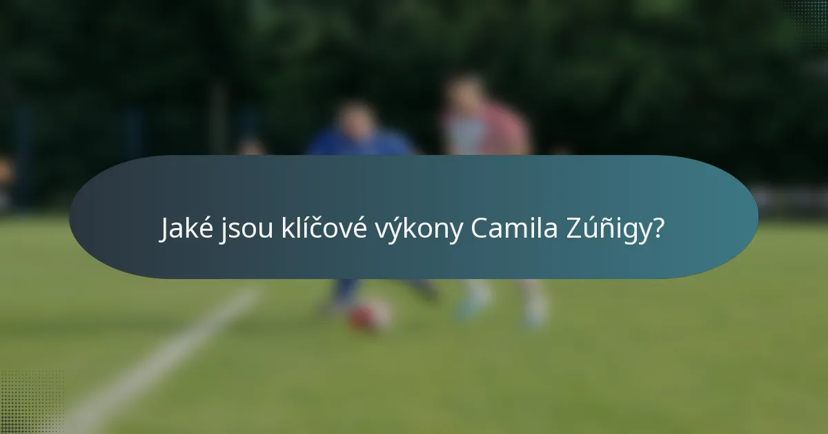 Jaké jsou klíčové výkony Camila Zúñigy?